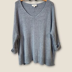 EE:Some Split Hem Open Knit Top Sz S/M